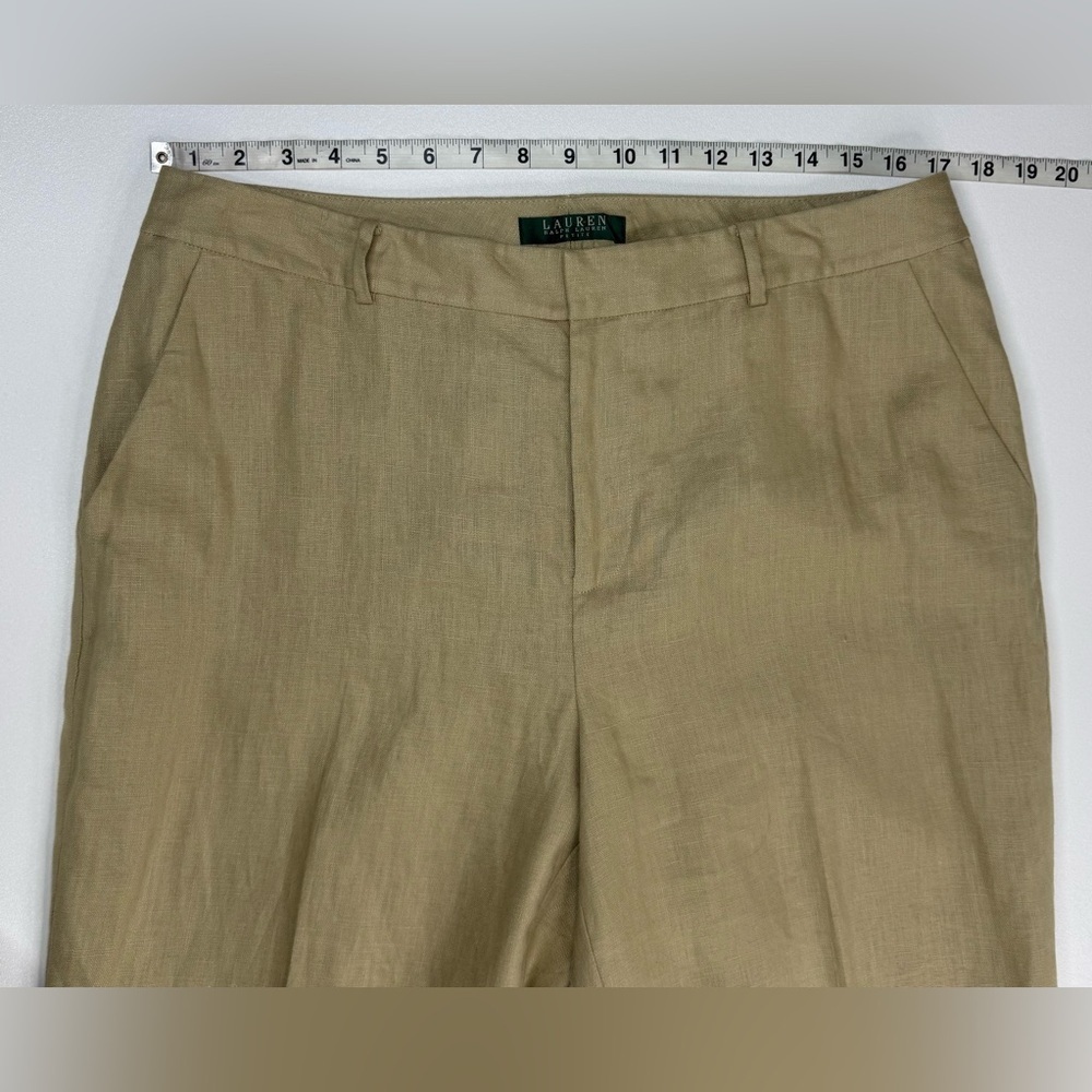 Lauren Ralph Lauren 100% Linen Lined Trouser Pants Womens Size 14 Petite - Picture 5 of 10